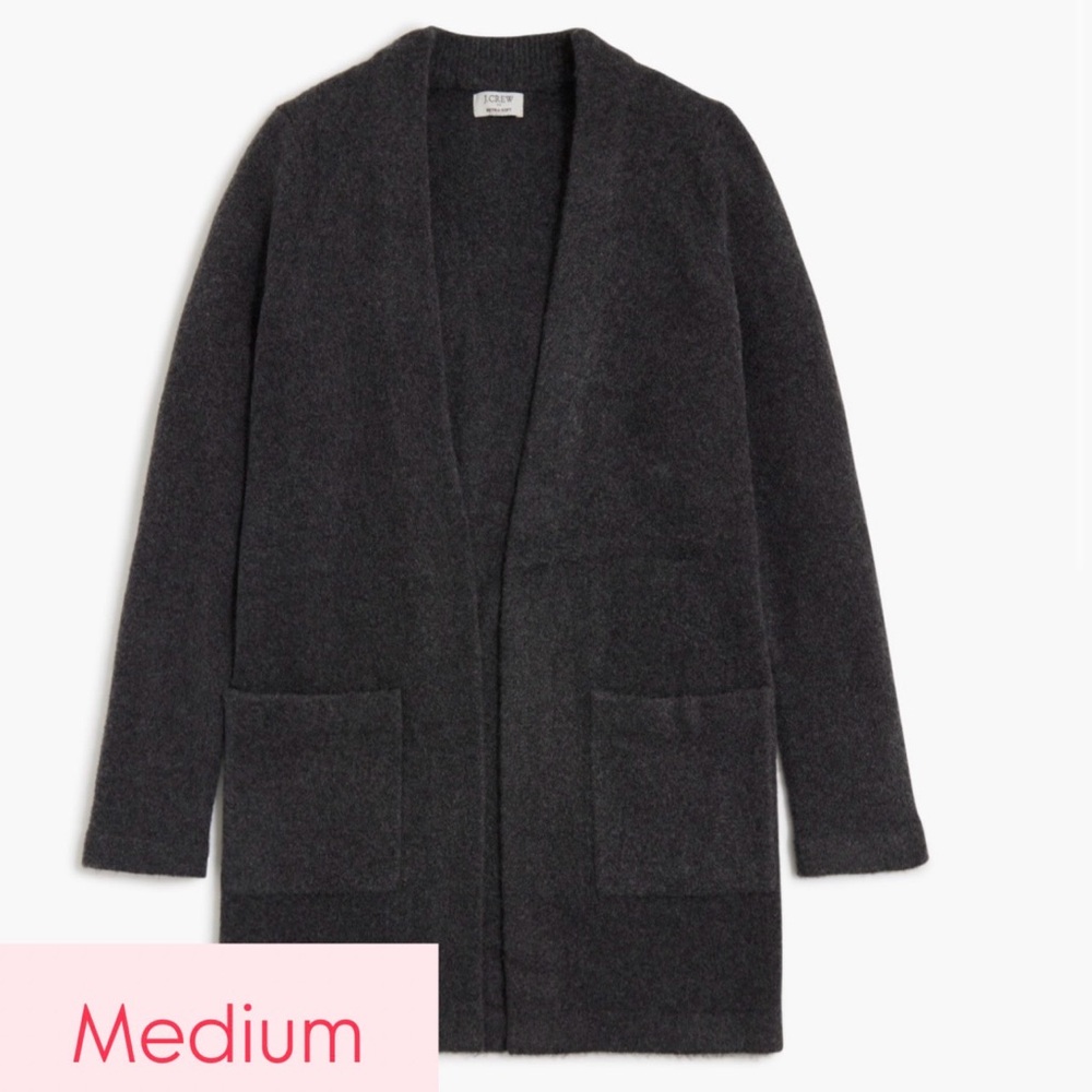 𝑱. 𝑪𝒓𝒆𝒘 Women’s Extra-Soft Long Cardigan Sweater Charcoal Gray Medium